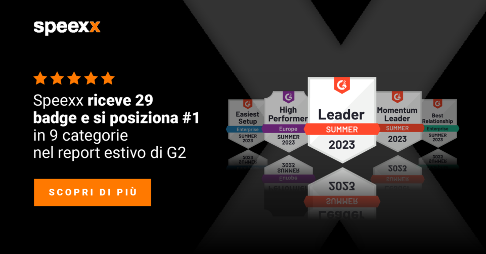 Speexx riceve 29 badge e si posiziona al primo posto in 9 categorie nel report estivo di G2